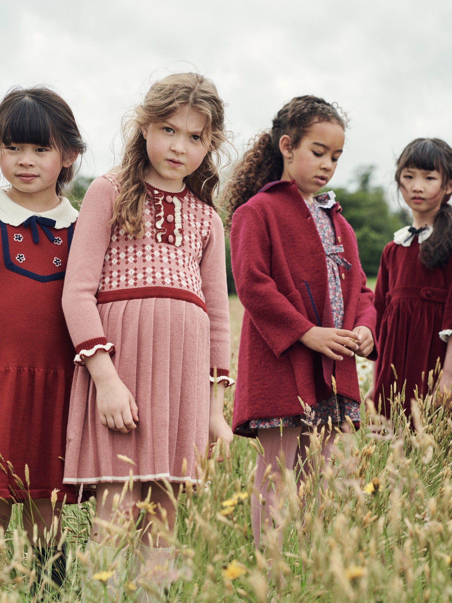 Burgundy Madena Girl Merino Knitted Dress