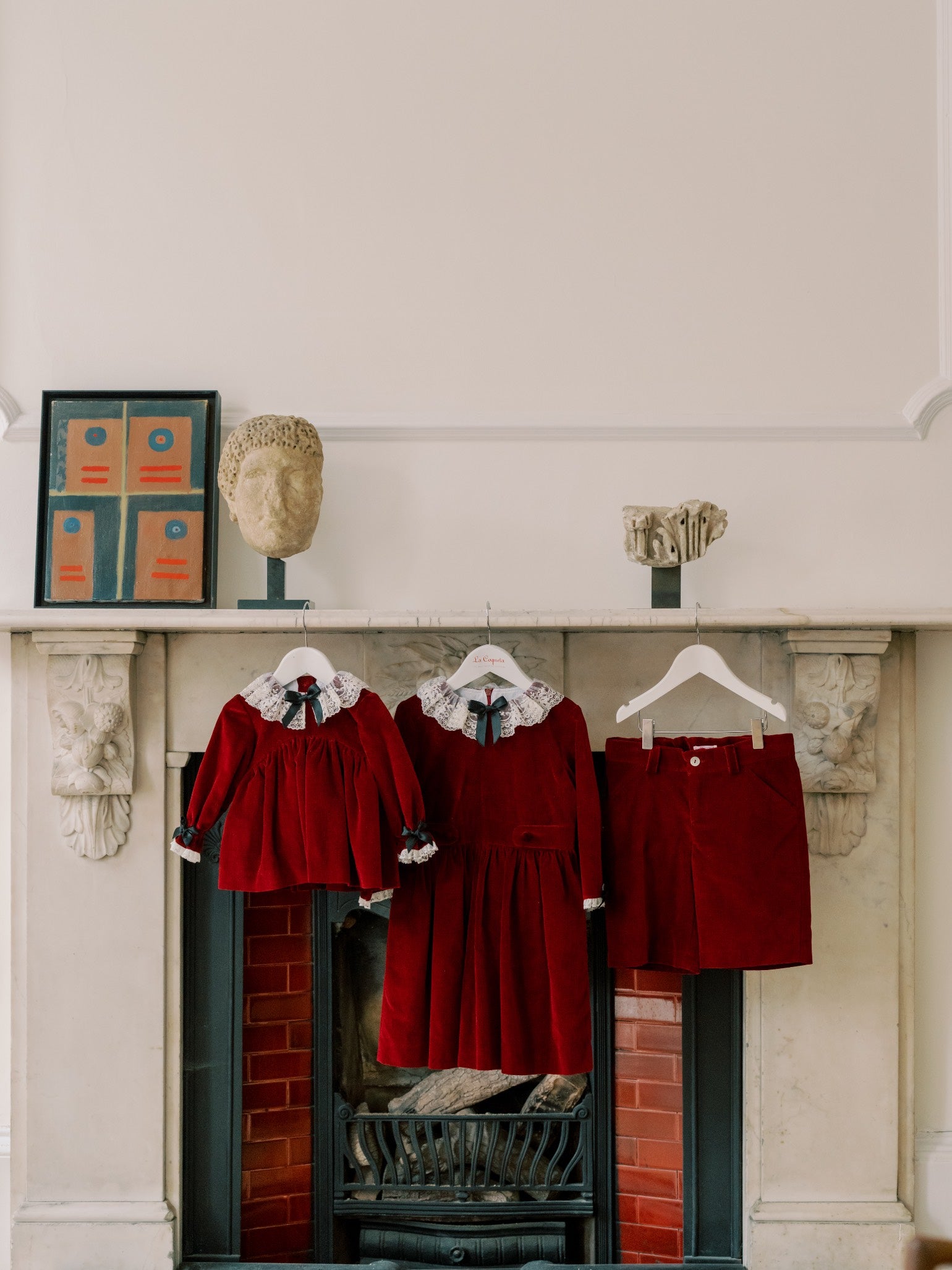 Burgundy Eva Velvet Baby Girl Set