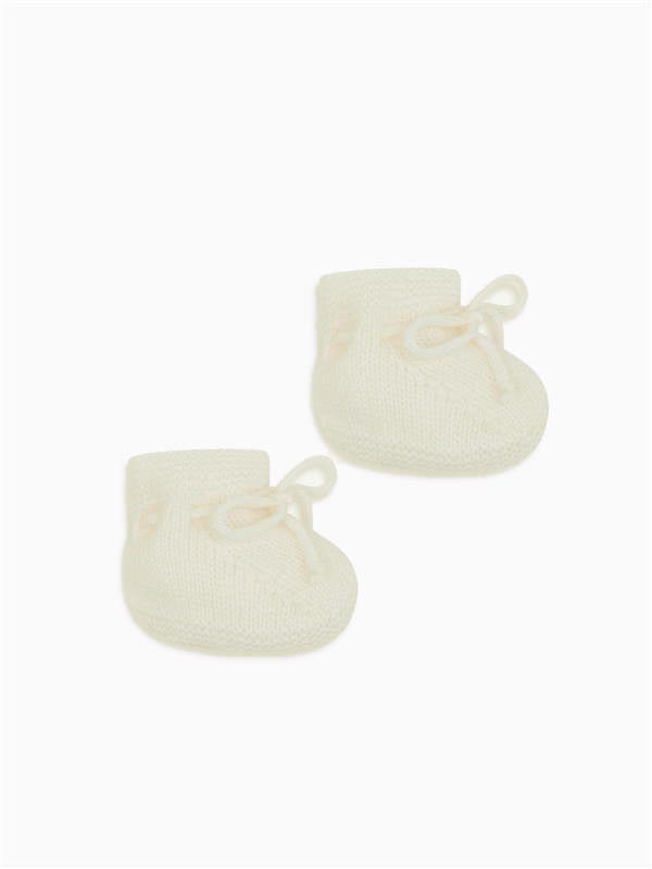 Ivory Evita Cashmere Baby Booties