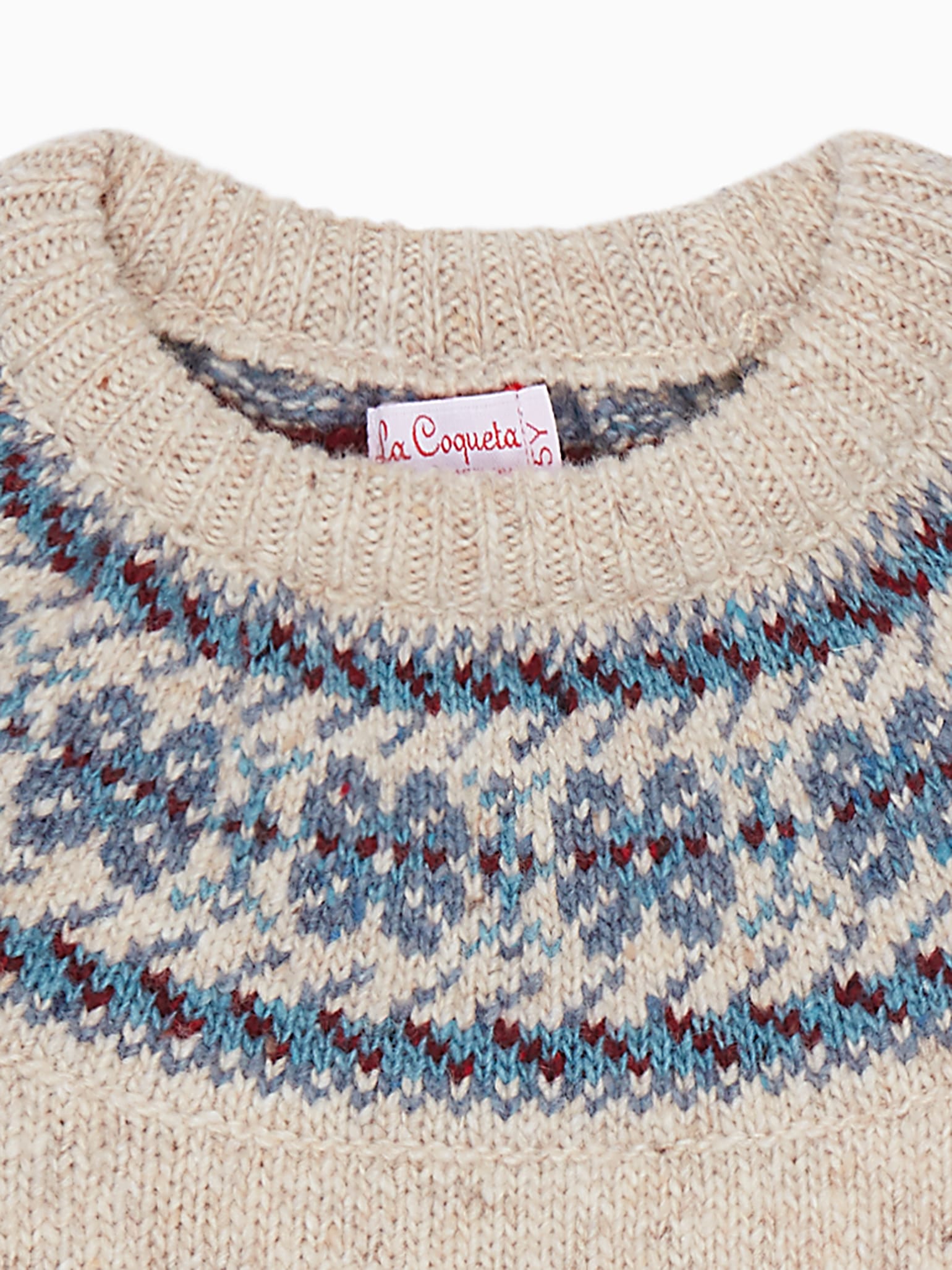 Beige Fair Isle Merino Kids Jumper