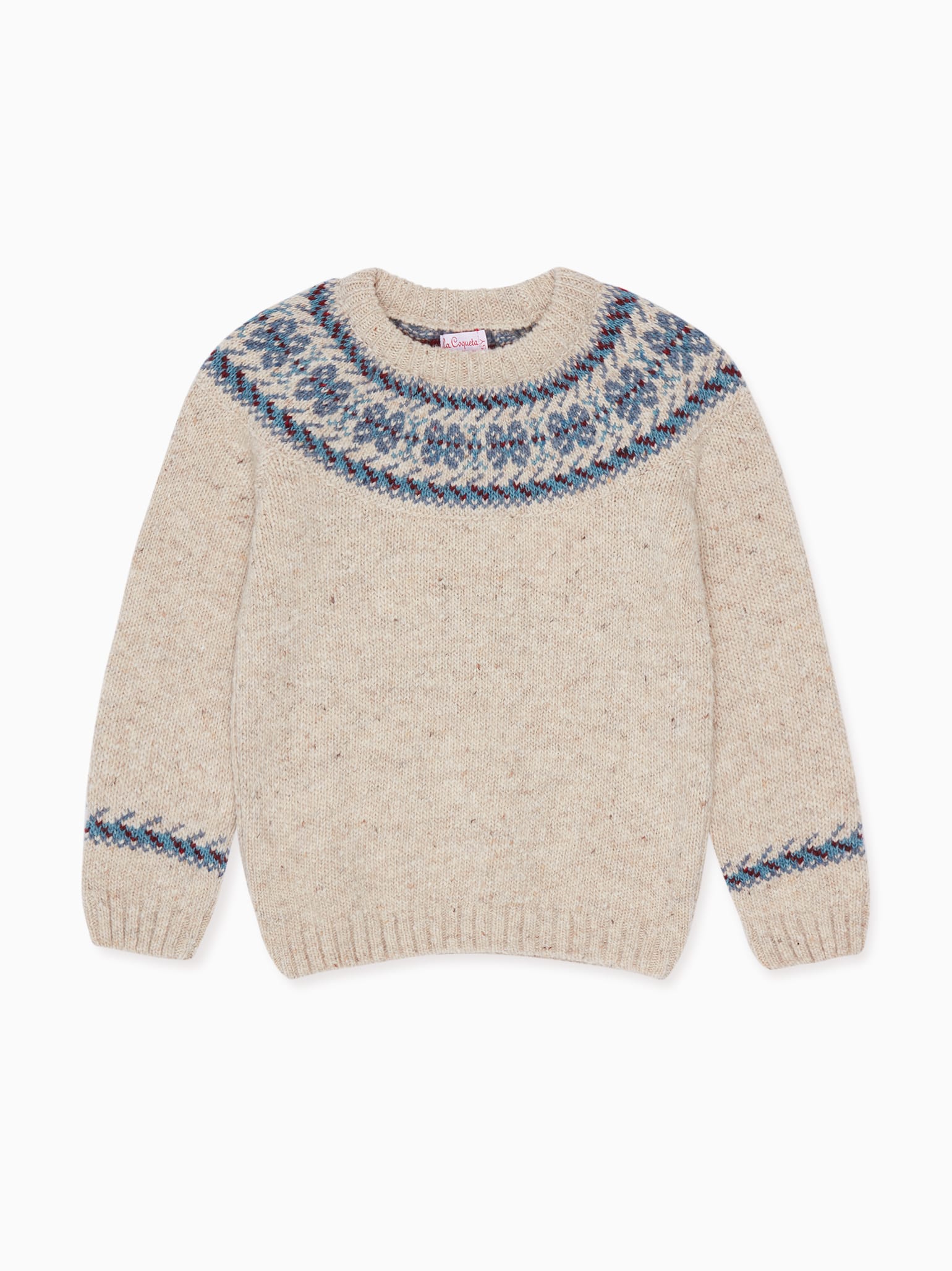 Beige Fair Isle Merino Kids Jumper