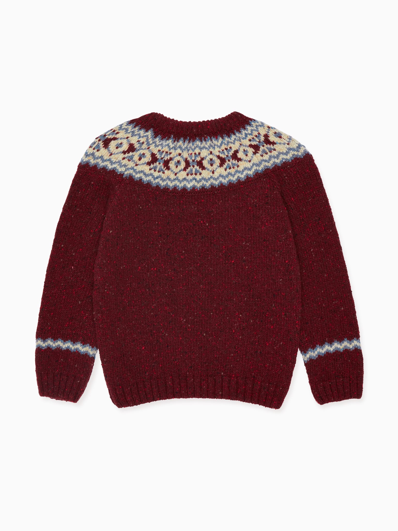 Burgundy Fair Isle Merino Kids Jumper