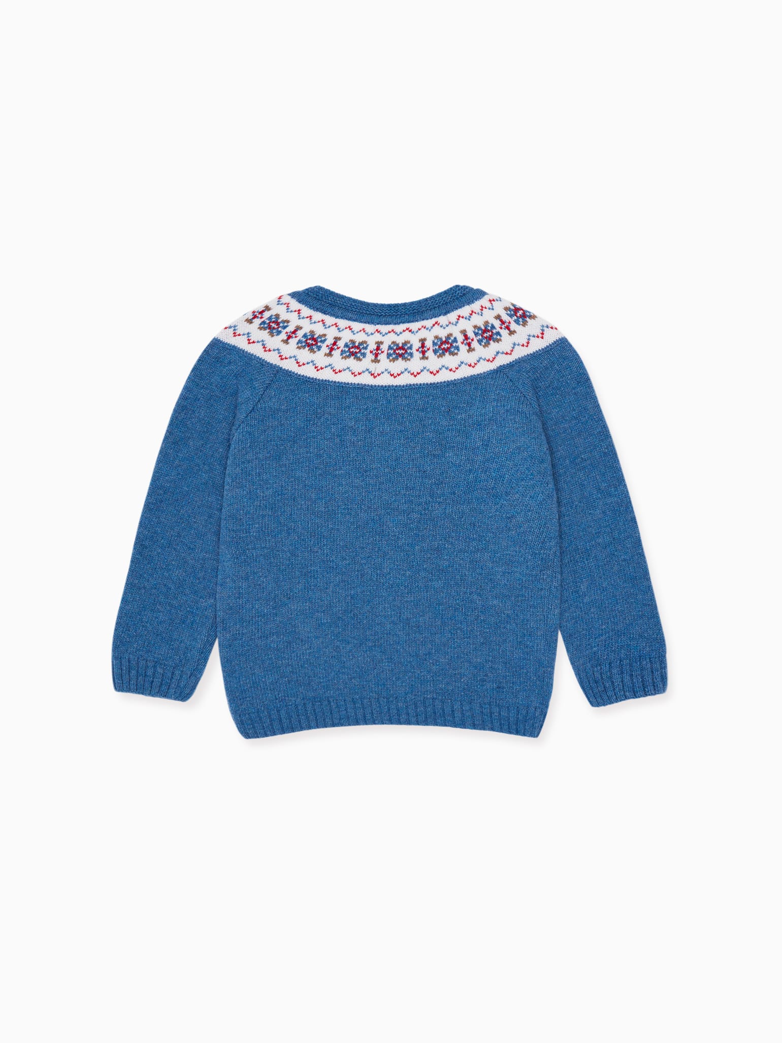 Dusty Blue Fair Isle Merino Baby Cardigan
