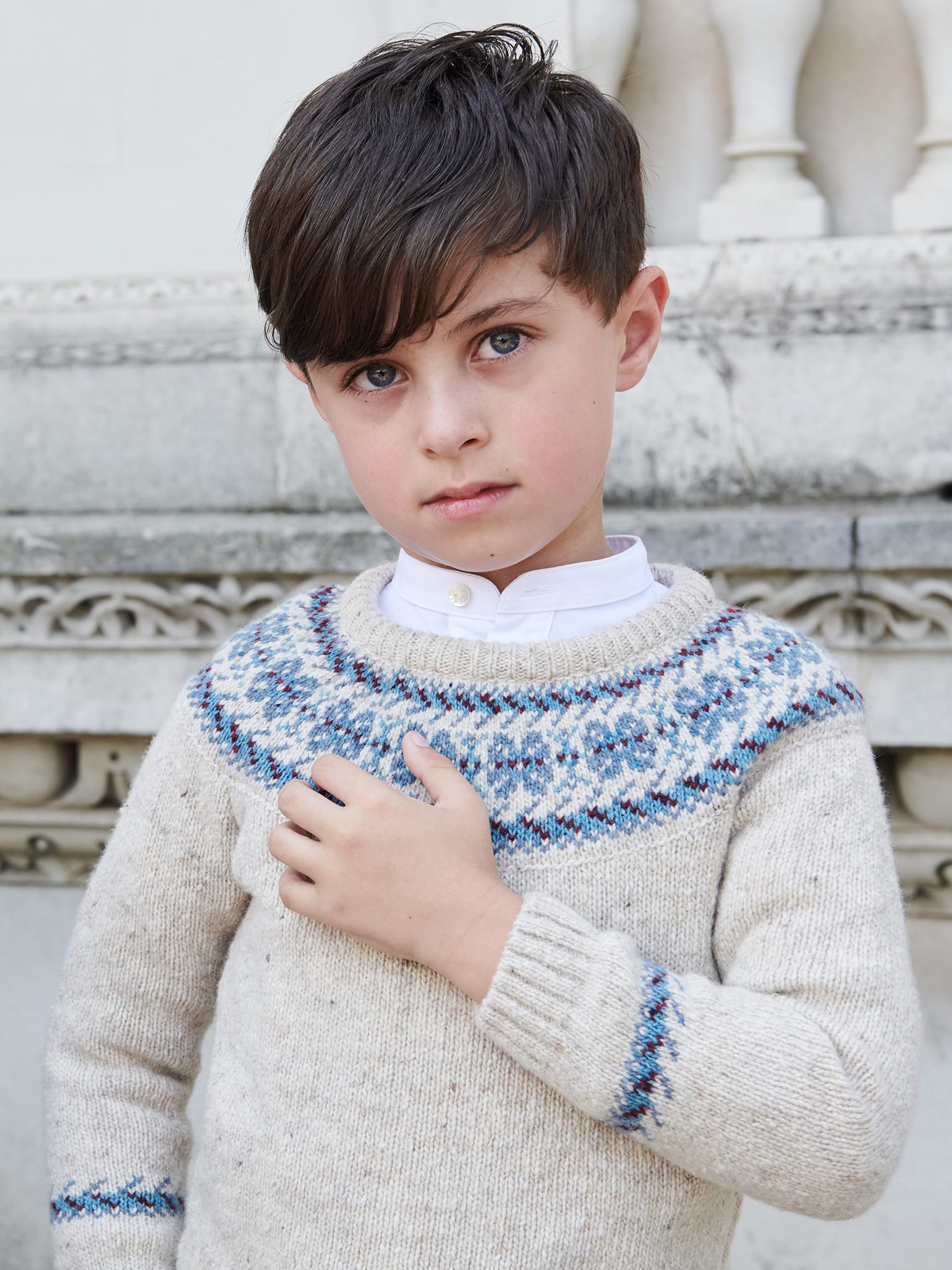 Beige Fair Isle Merino Kids Jumper