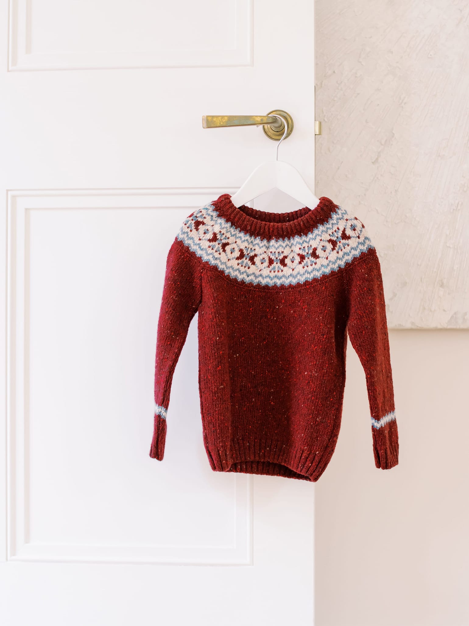 Burgundy Fair Isle Merino Kids Jumper