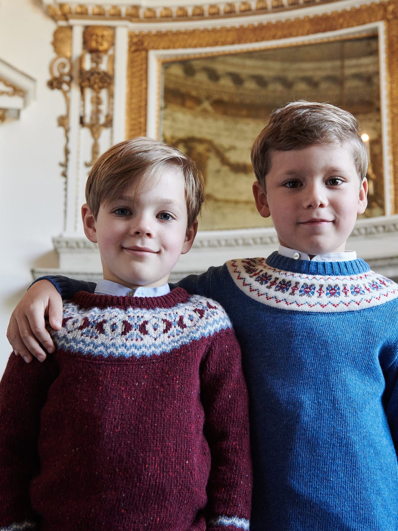Dusty Blue Fair Isle Merino Kids Jumper