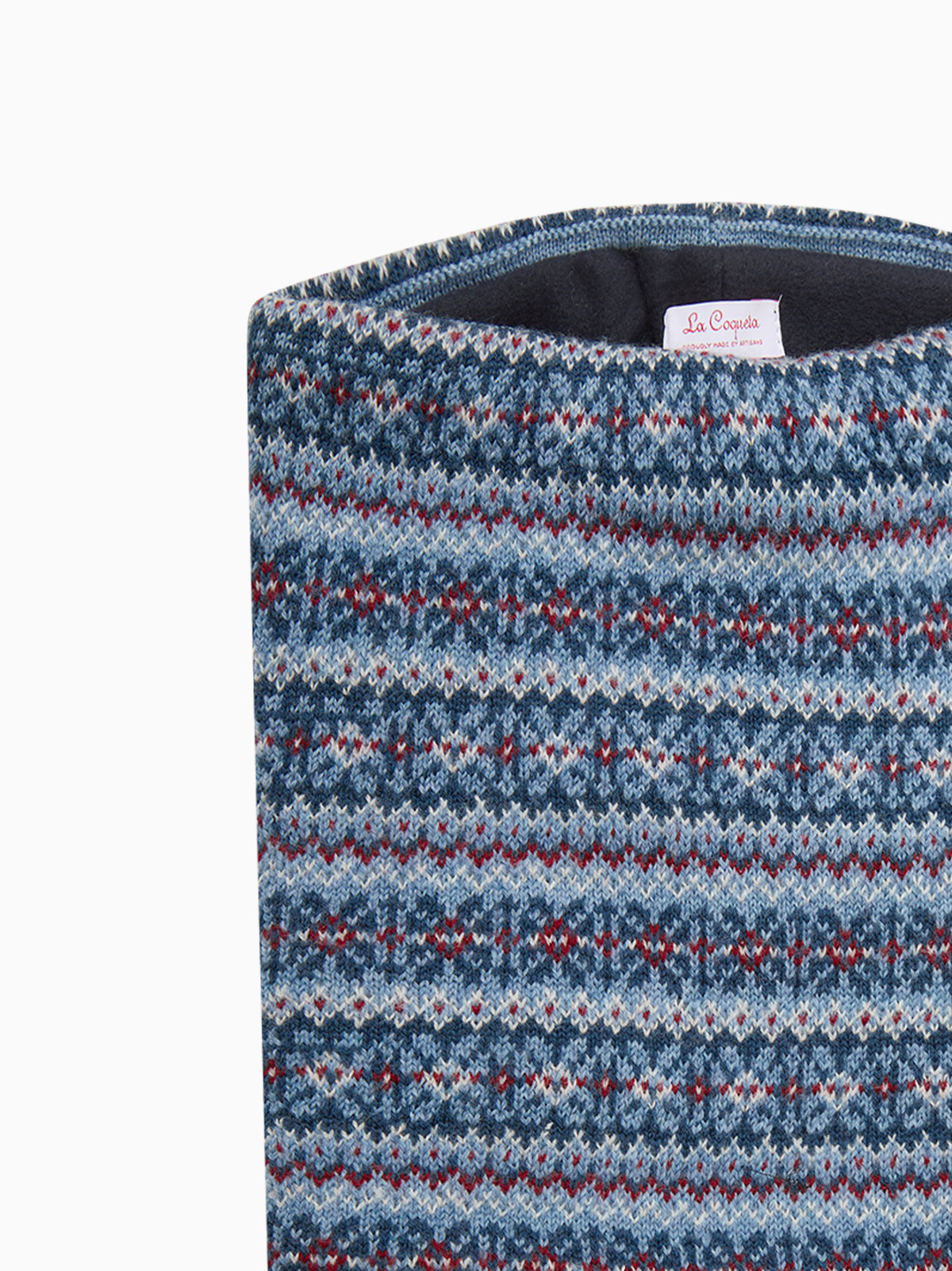 Dusty Blue Merino Fair Isle Kids Snood