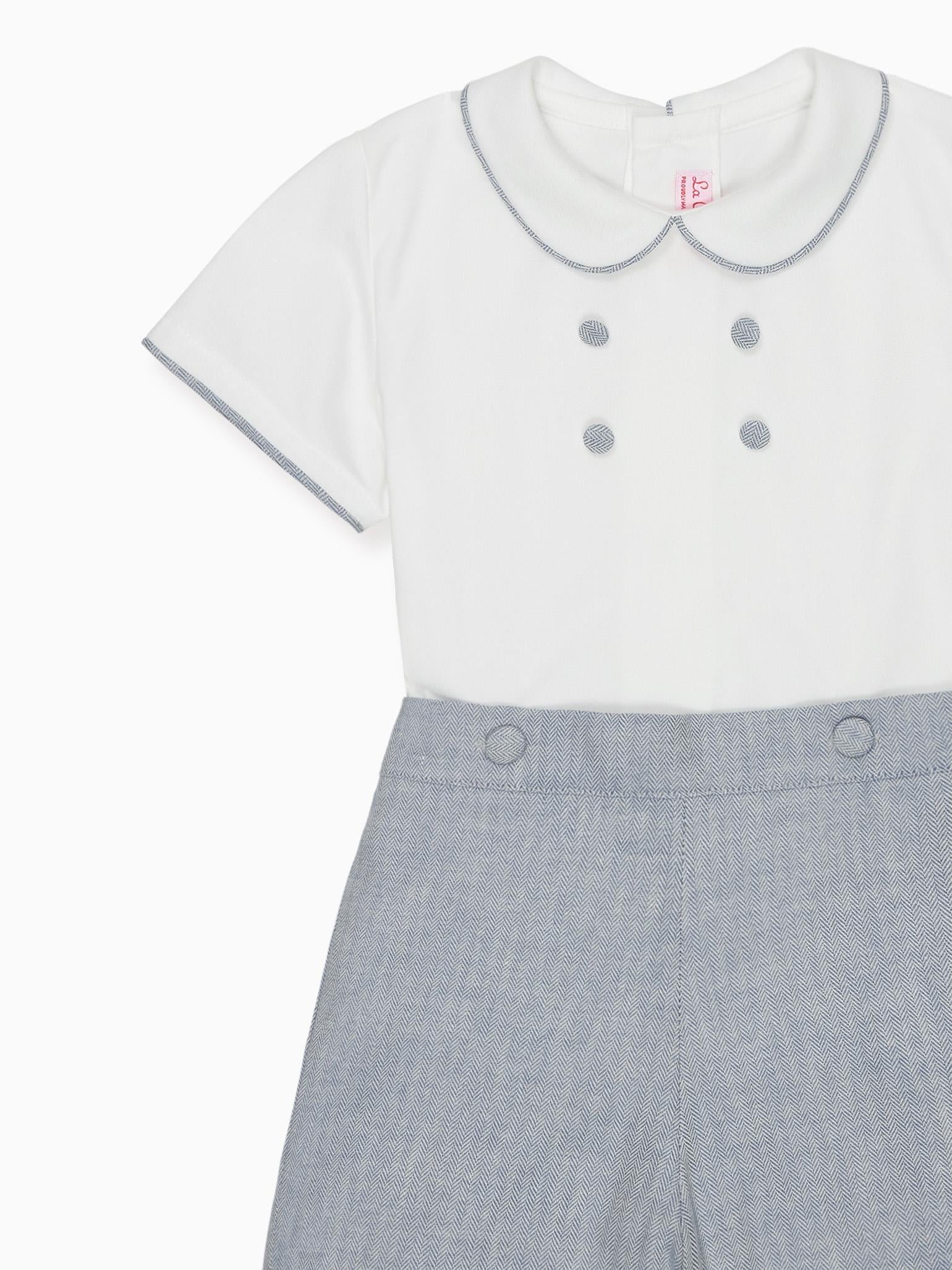 Dusty Blue Fantino Baby Boy Set