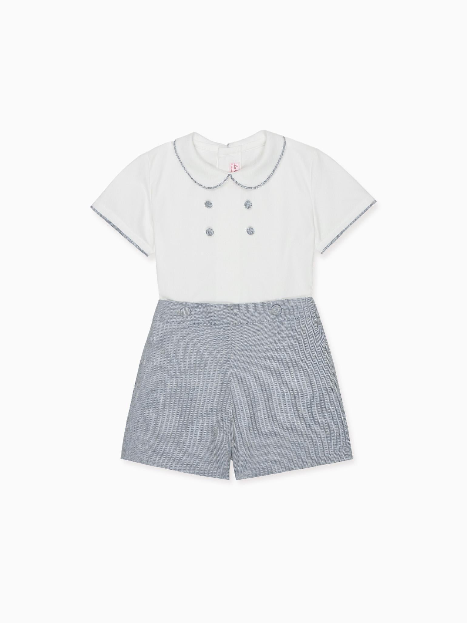 Dusty Blue Fantino Baby Boy Set