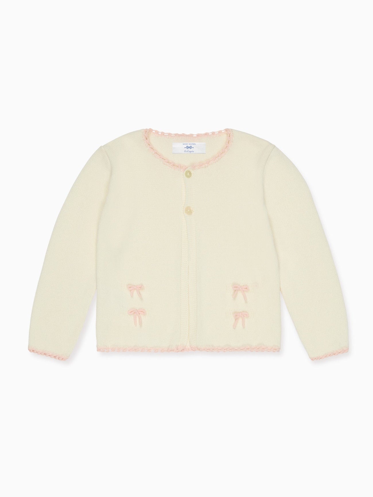 Nicky Hilton x La Coqueta Ivory Farrah Cotton Girl Cardigan
