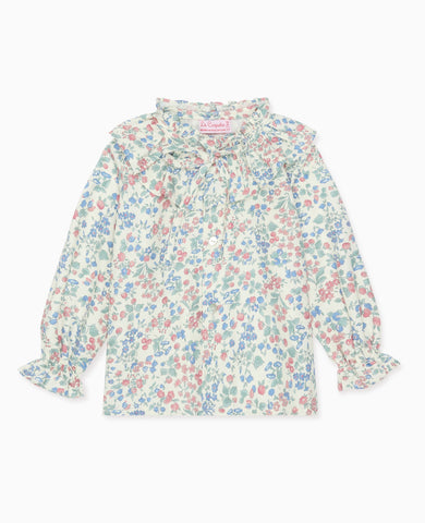 Cherry Floral Felixa Long Sleeve Baby Girl Shirt