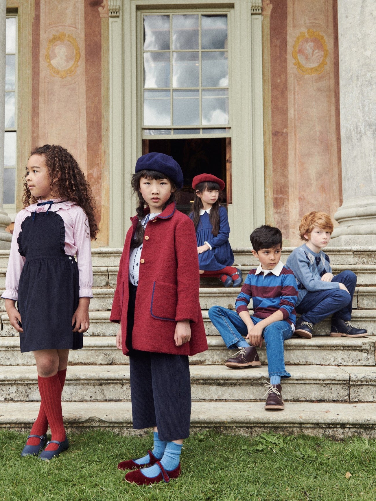 Navy Alma Corduroy Girl Trousers