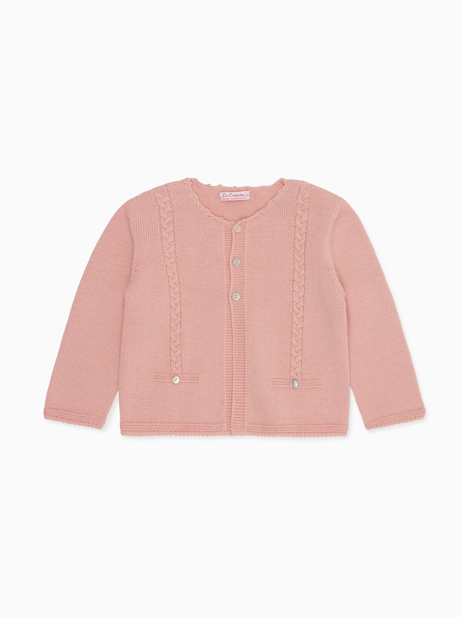 Pink Feria Merino Baby Cardigan