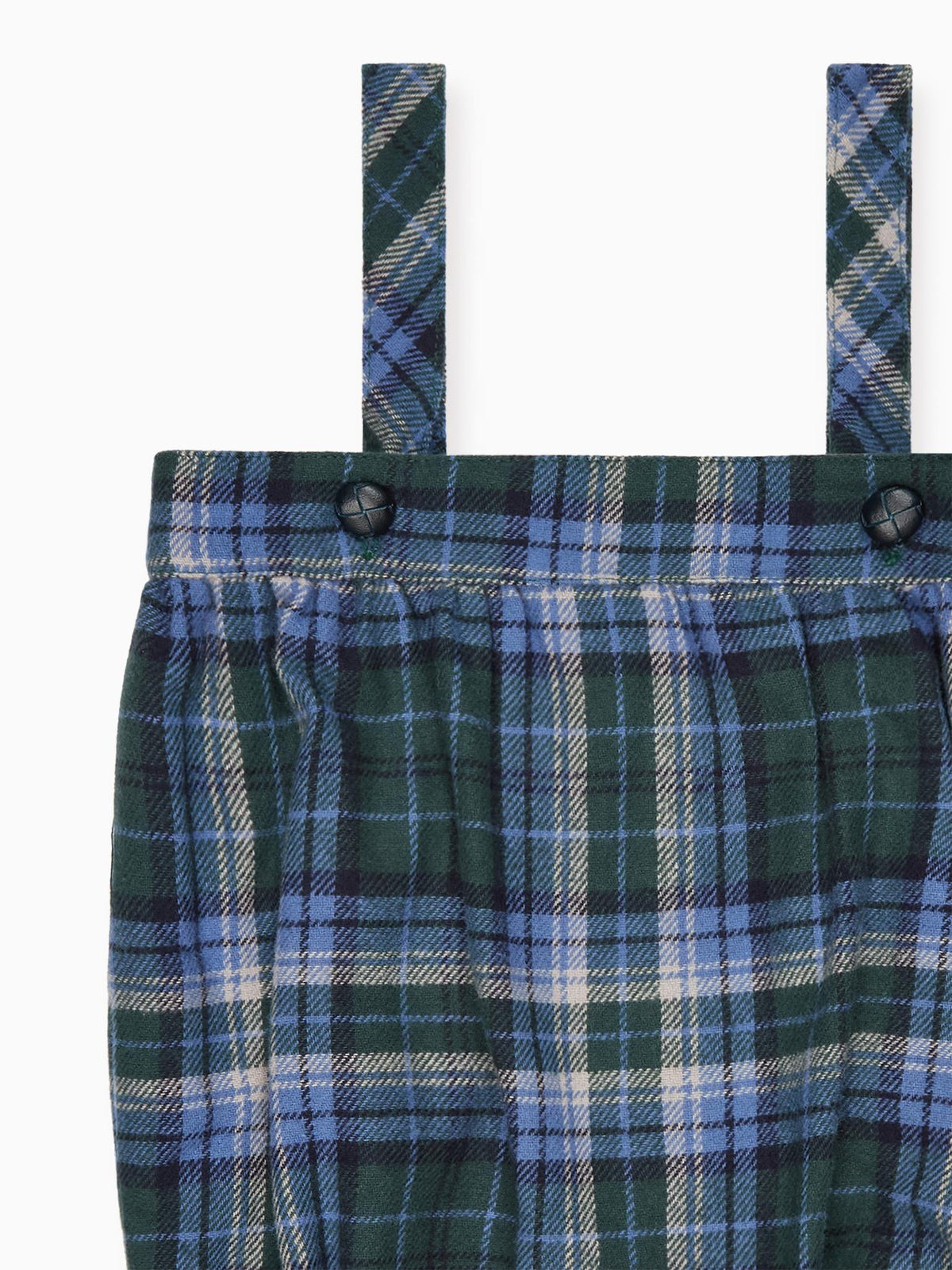 Green Check Filada Baby Romper Dungarees