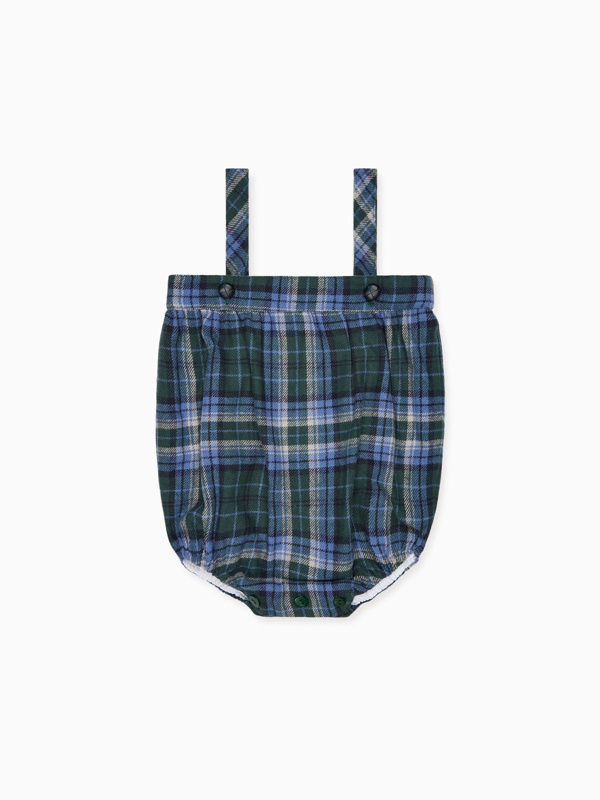 Green Check Filada Baby Romper Dungarees