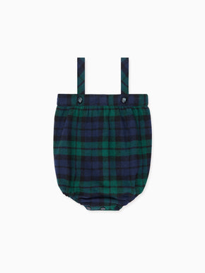 Green Tartan Filada Baby Romper Dungarees