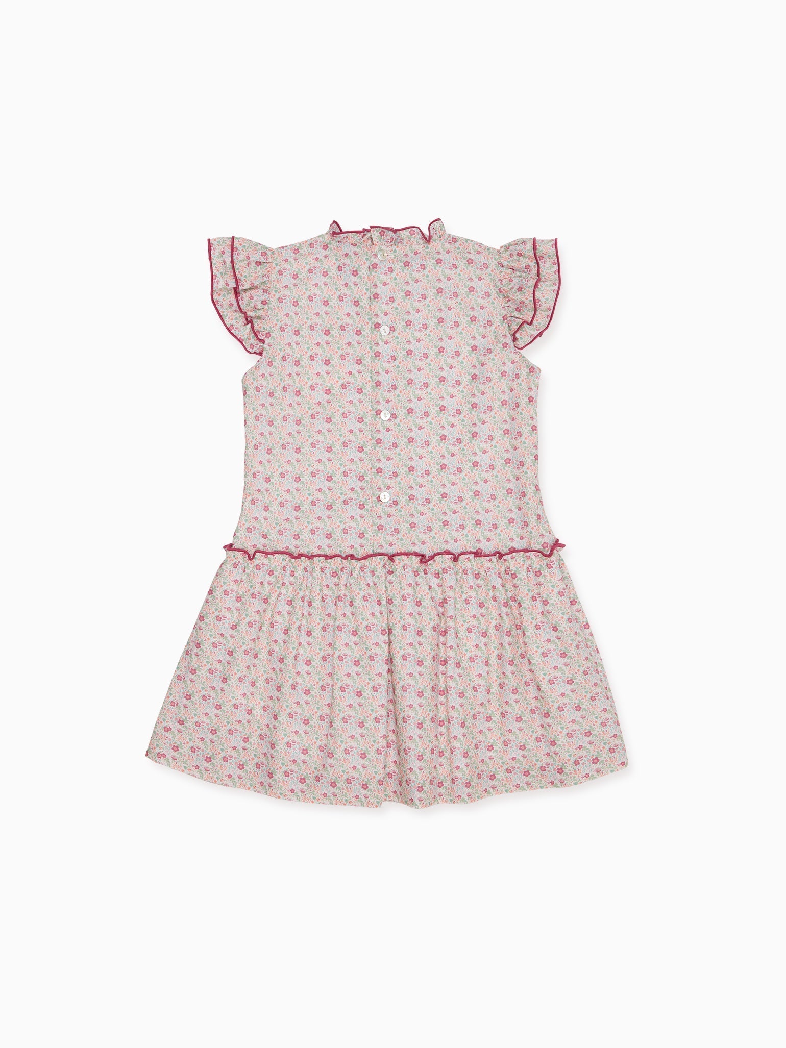 Pink Floral Filomela Girl Drop Waist Dress