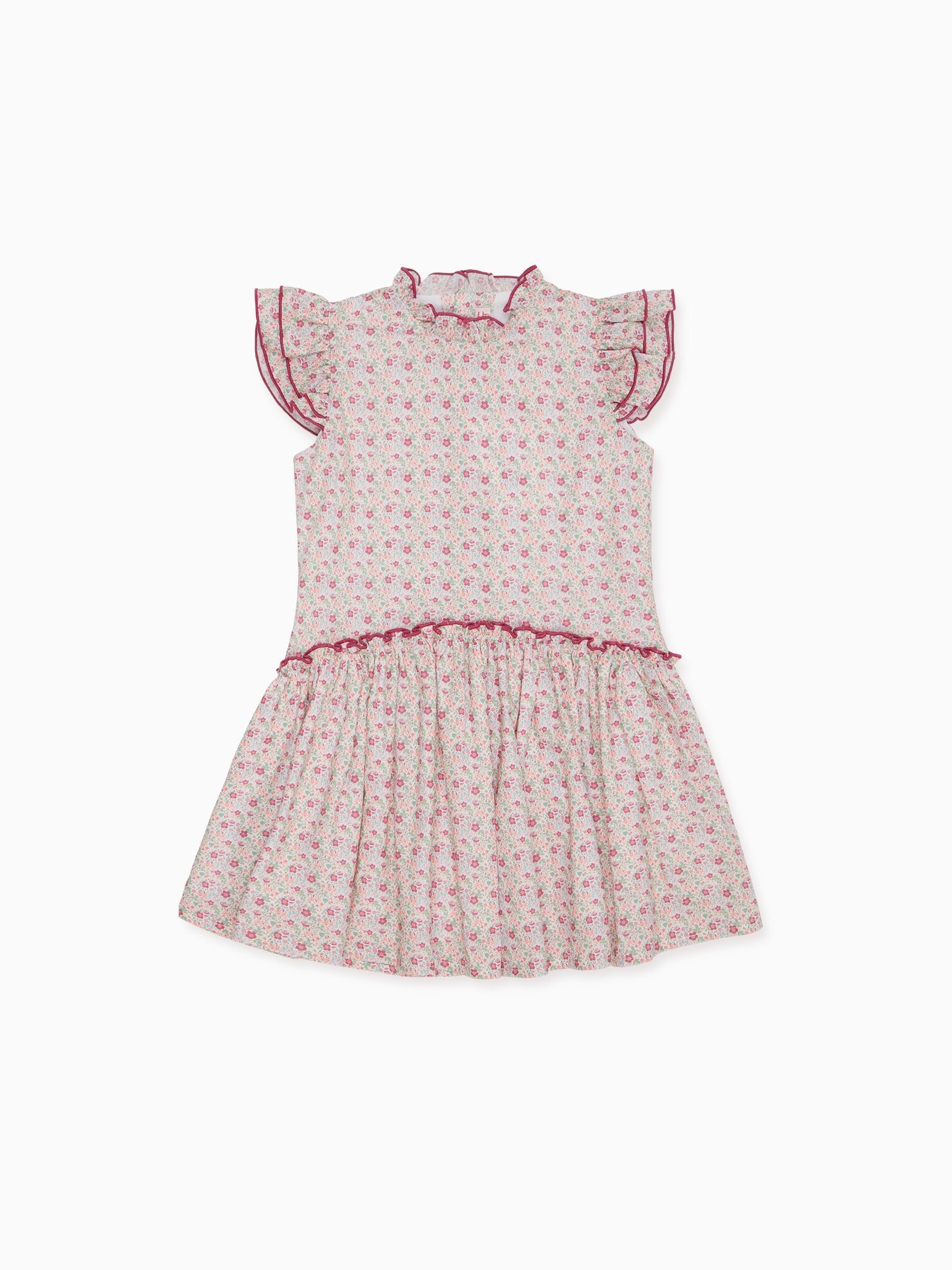 Pink Floral Filomela Girl Drop Waist Dress