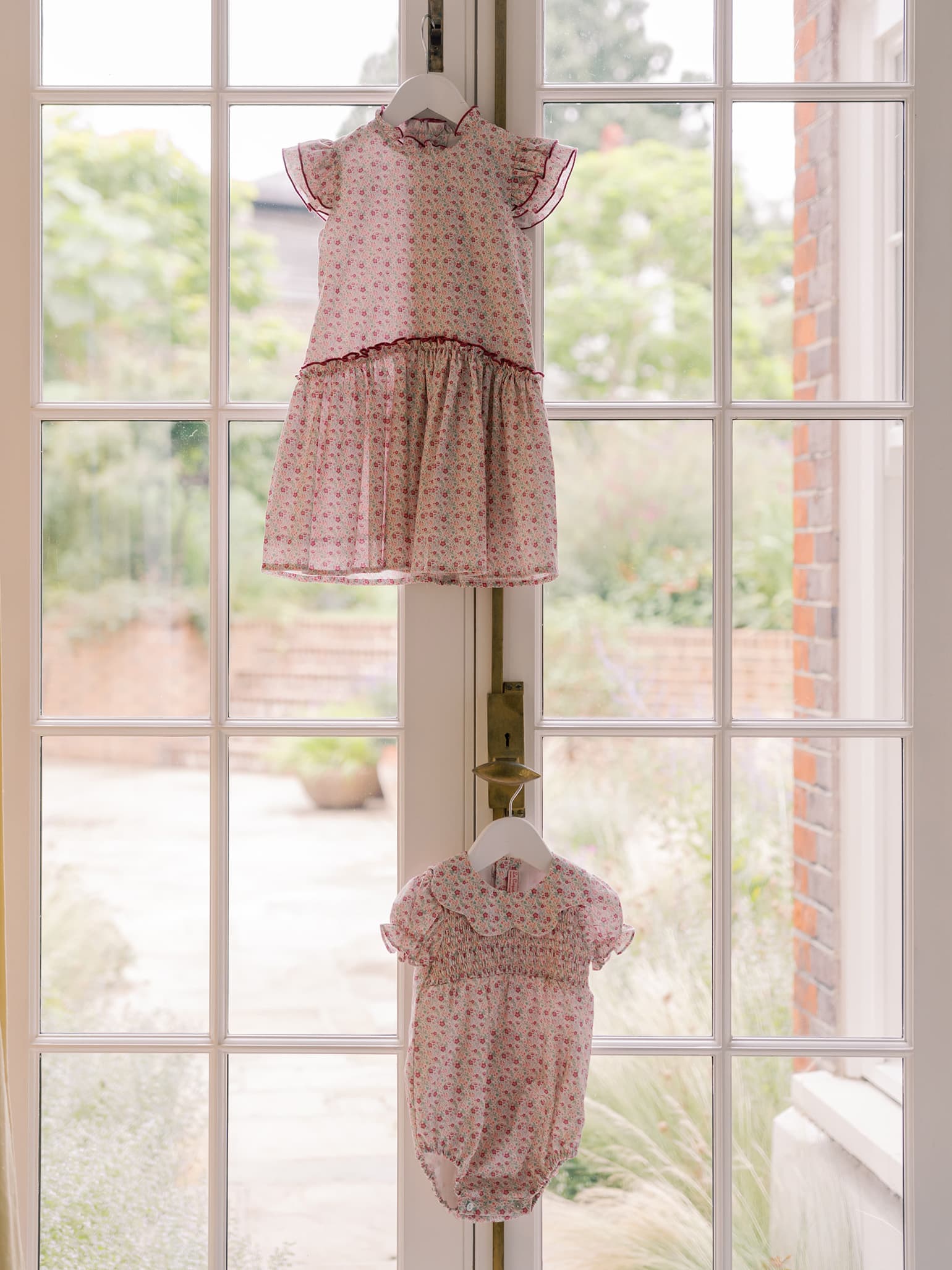 Pink Floral Sabrina Baby Girl Smock Romper