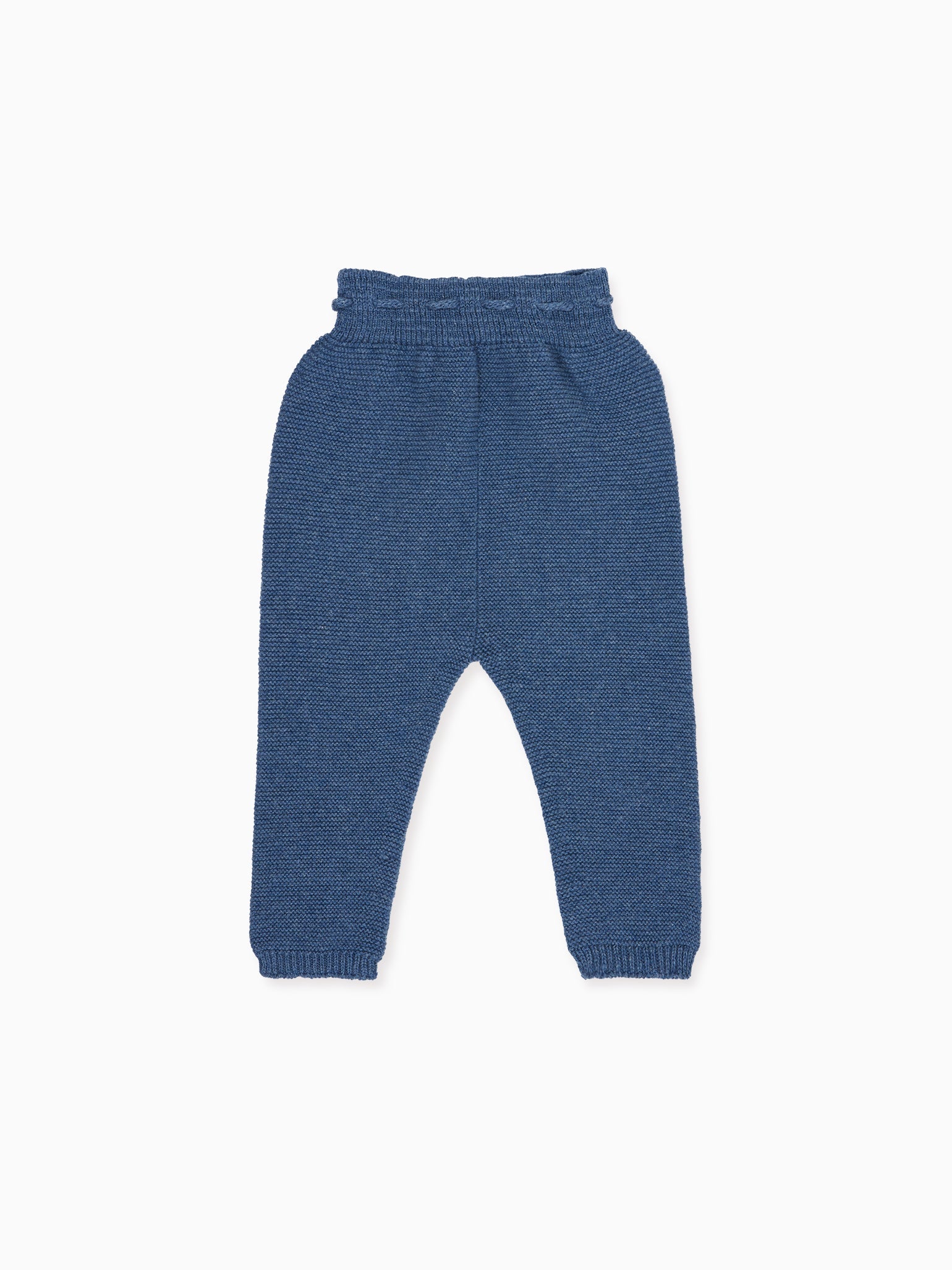 Dark Blue Fino Cotton Baby Knitted Trousers
