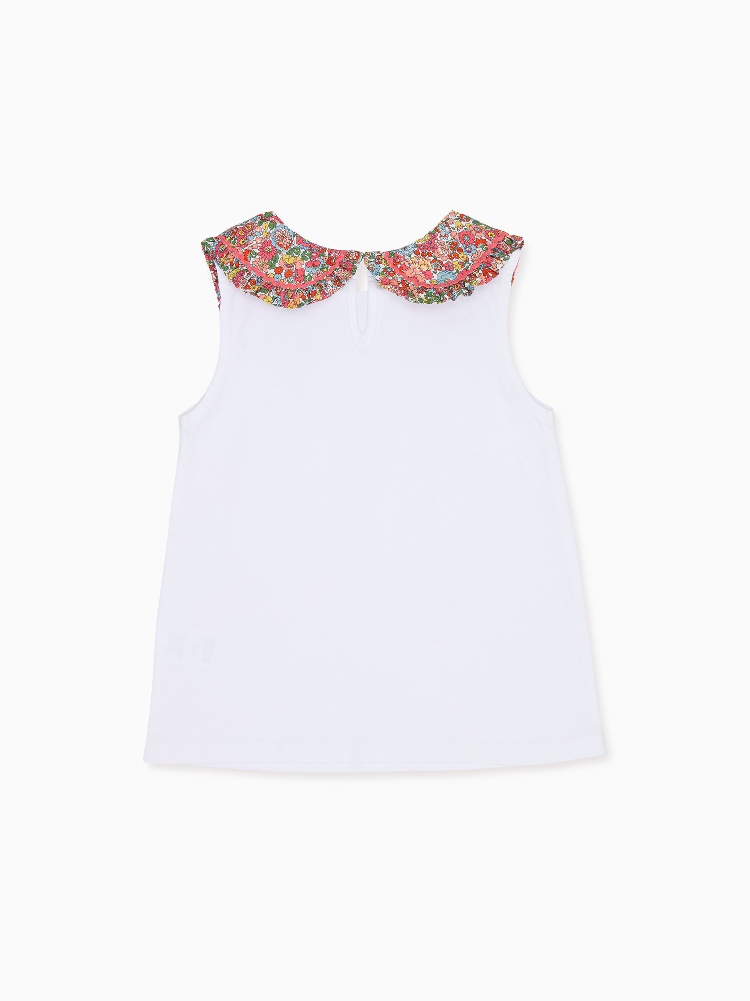 Coral Floral Florentina Girl Made With Liberty Fabric Top