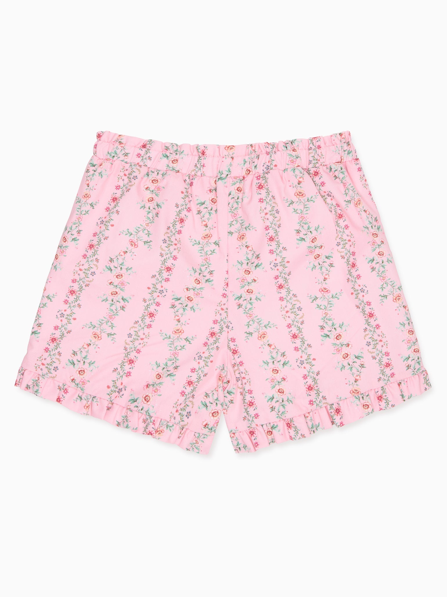 Pink Garland Flores Cotton Girl Shorts