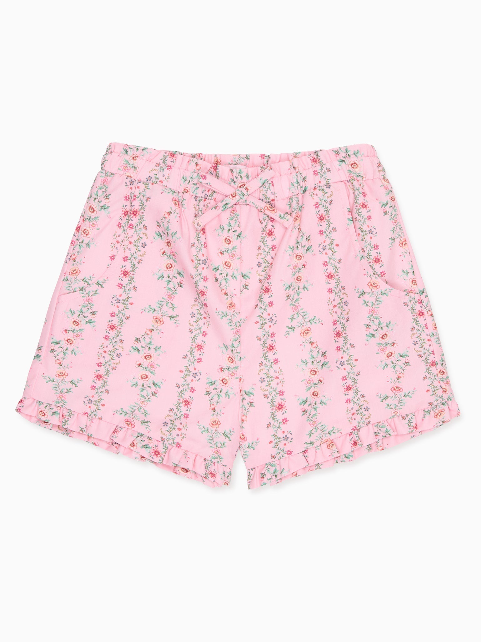 Pink Garland Flores Cotton Girl Shorts