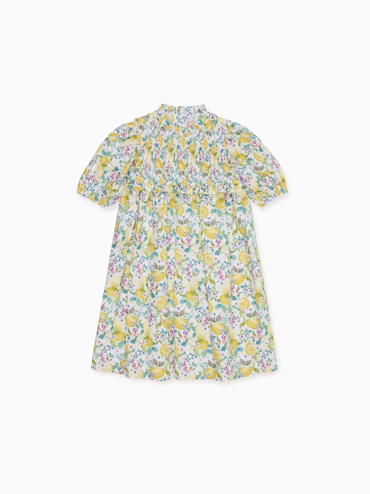 Yellow Lemons Florita Girl Smock Dress