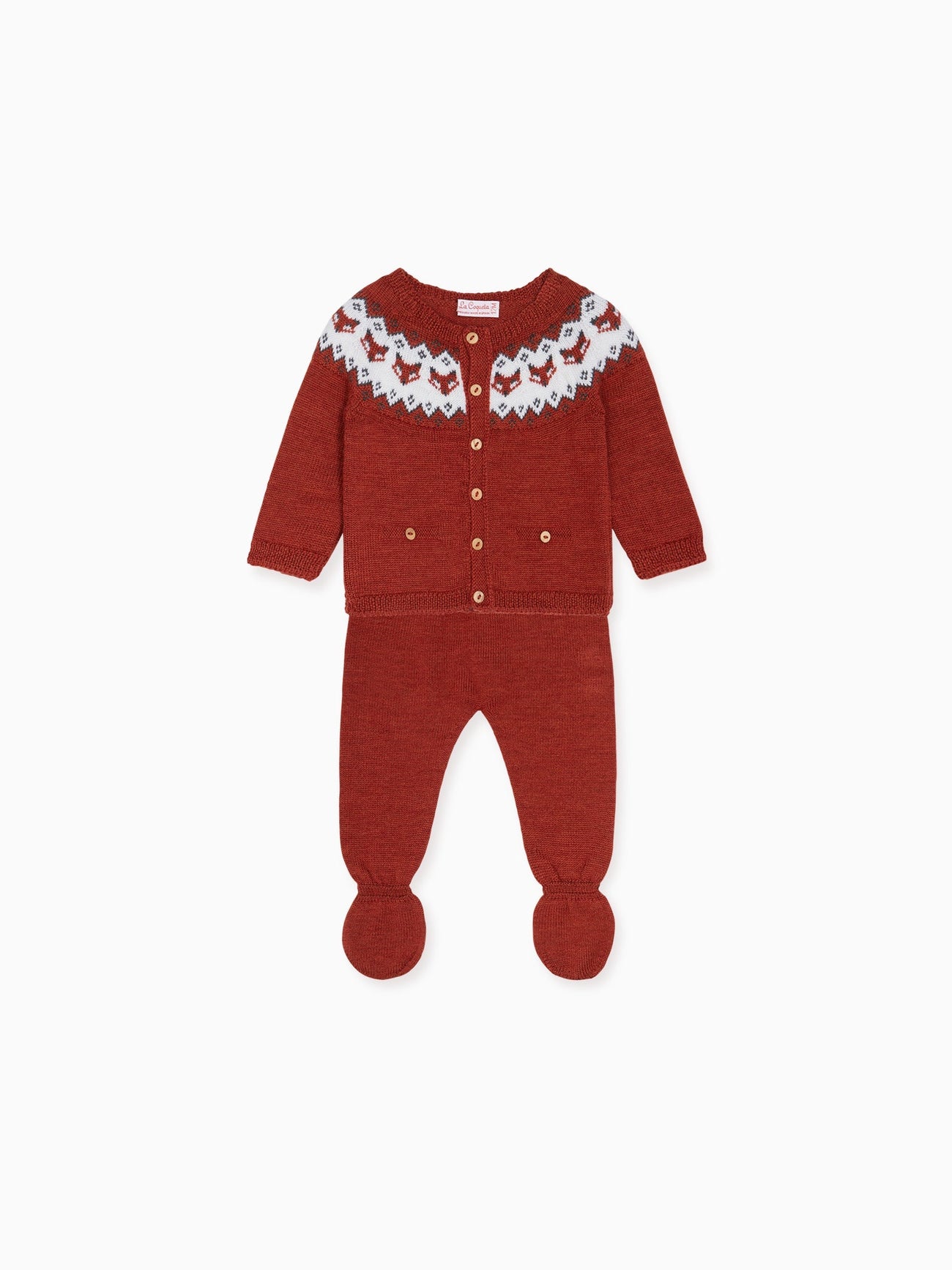 Terracotta Fonda Intarsia Merino Baby Set