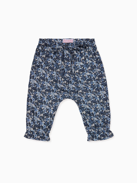 Navy Floral Forna Baby Girl Trousers