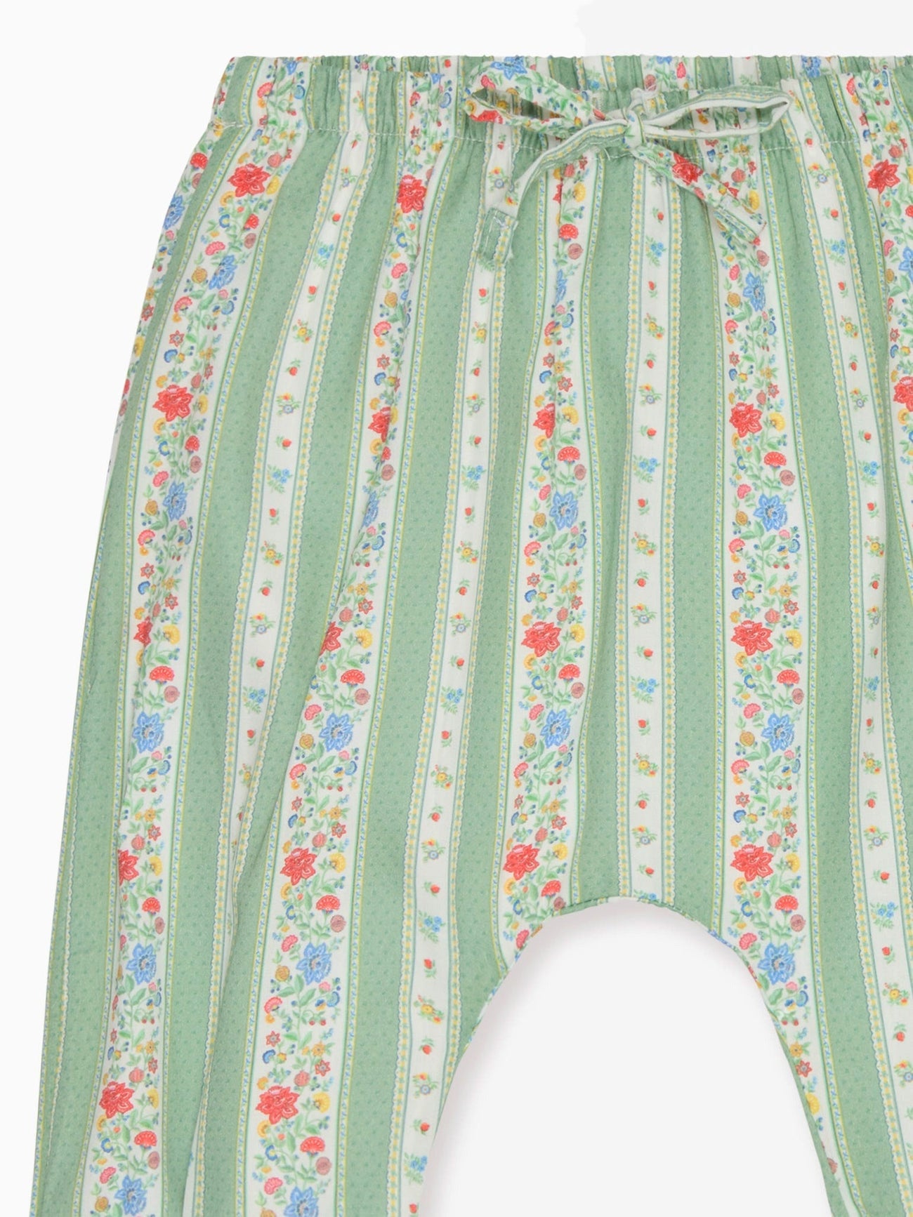 Sage Floral Stripe Forna Baby Girl Trousers