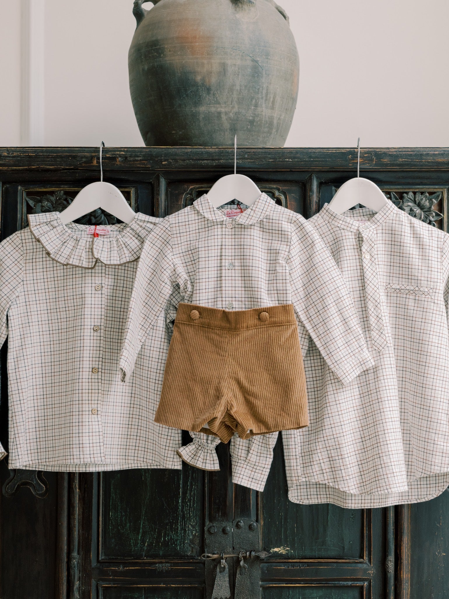 Caramel Check Francisca Girl Long Sleeve Shirt