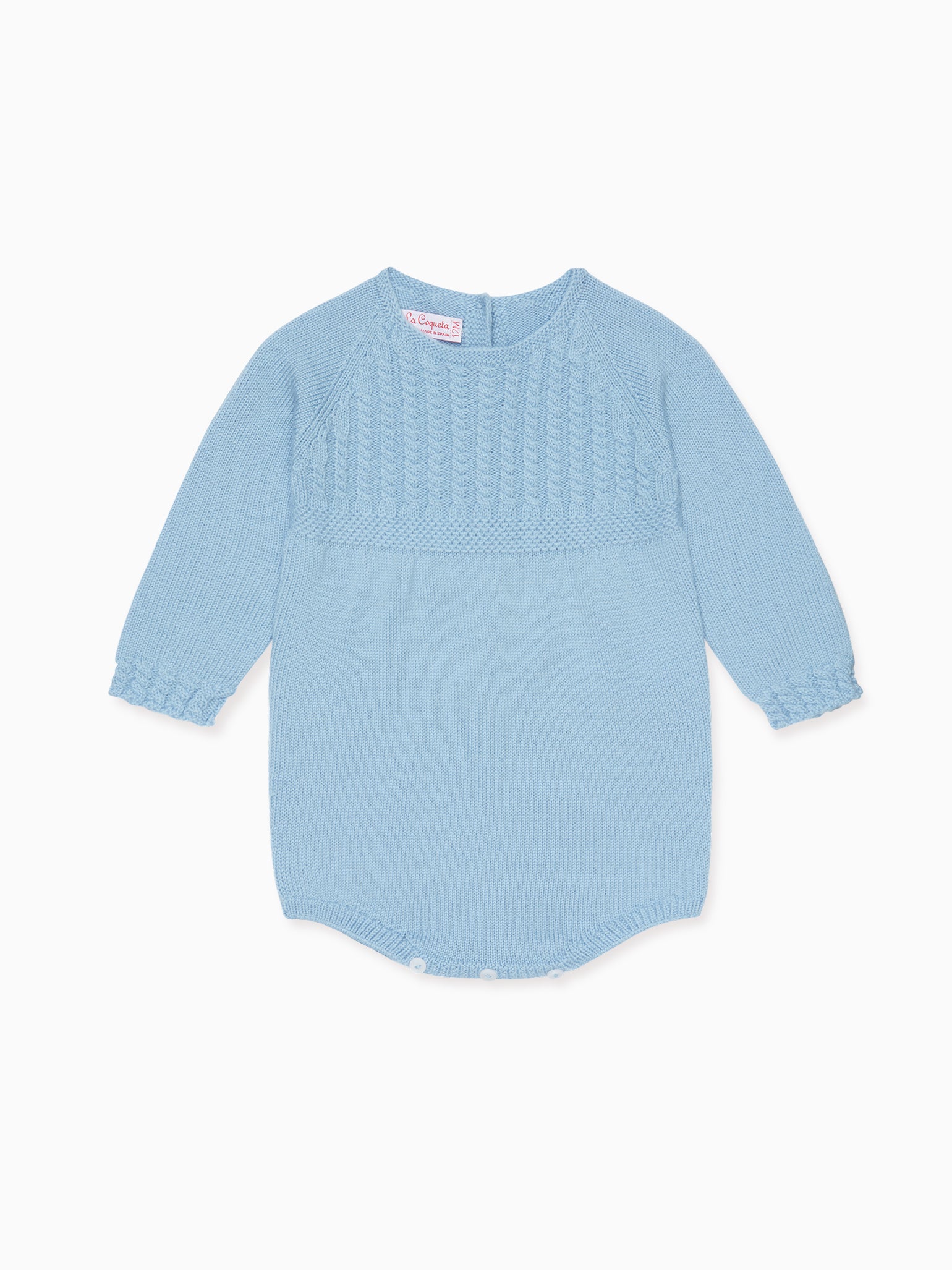 Blue Garci Merino Baby Romper
