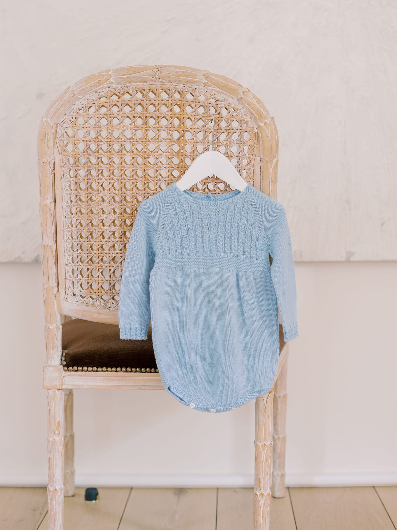 Blue Garci Merino Baby Romper