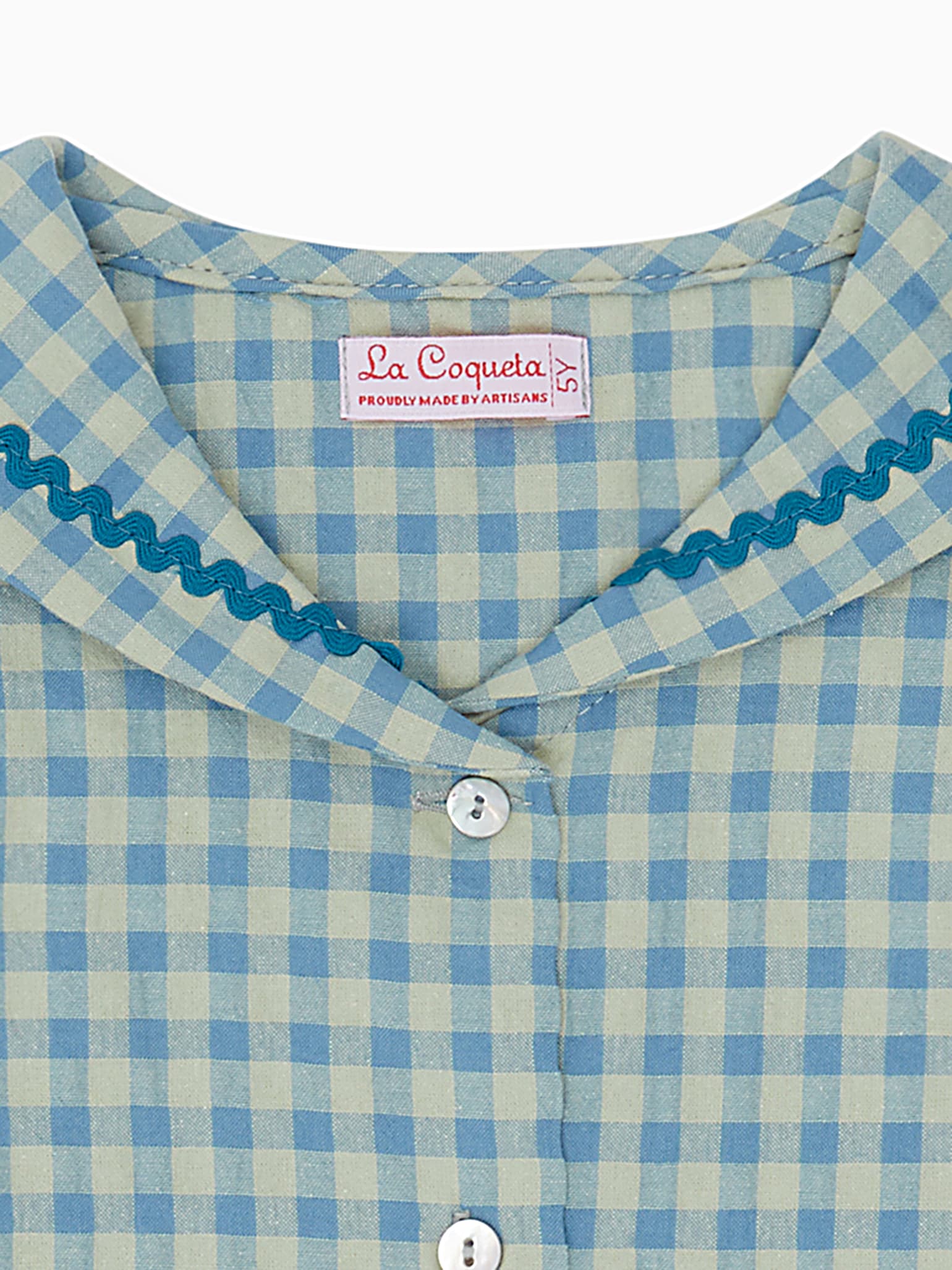 Olive Gingham Georgina Girl Shirt