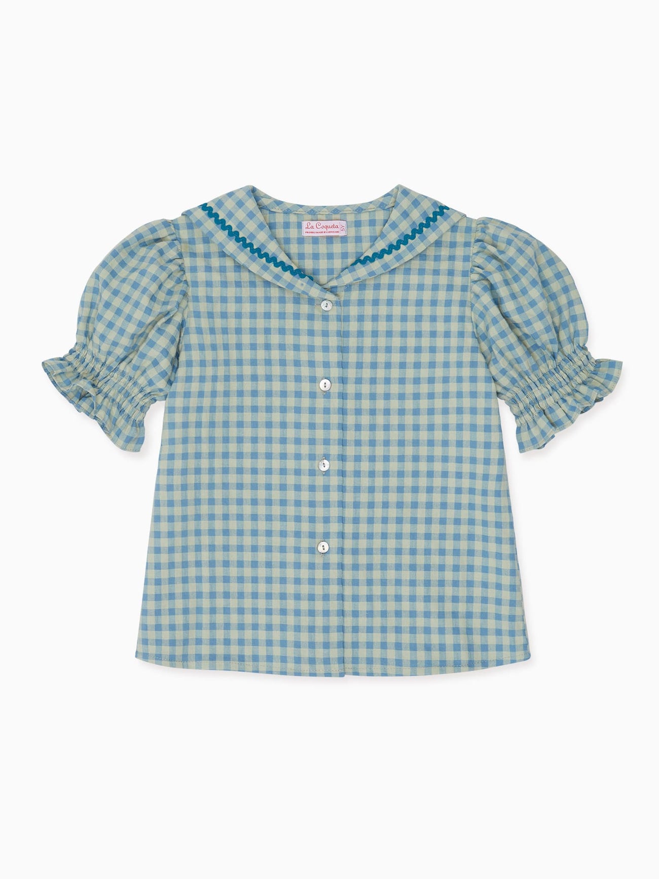 Olive Gingham Georgina Girl Shirt