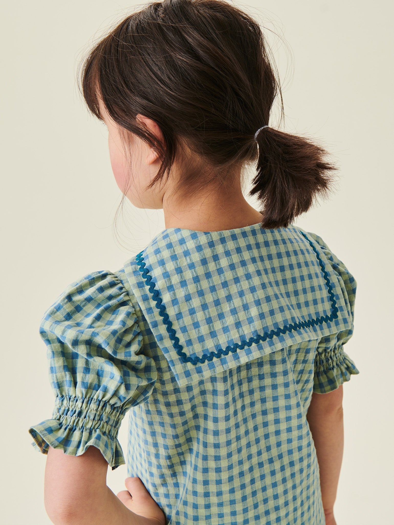 Olive Gingham Georgina Girl Shirt