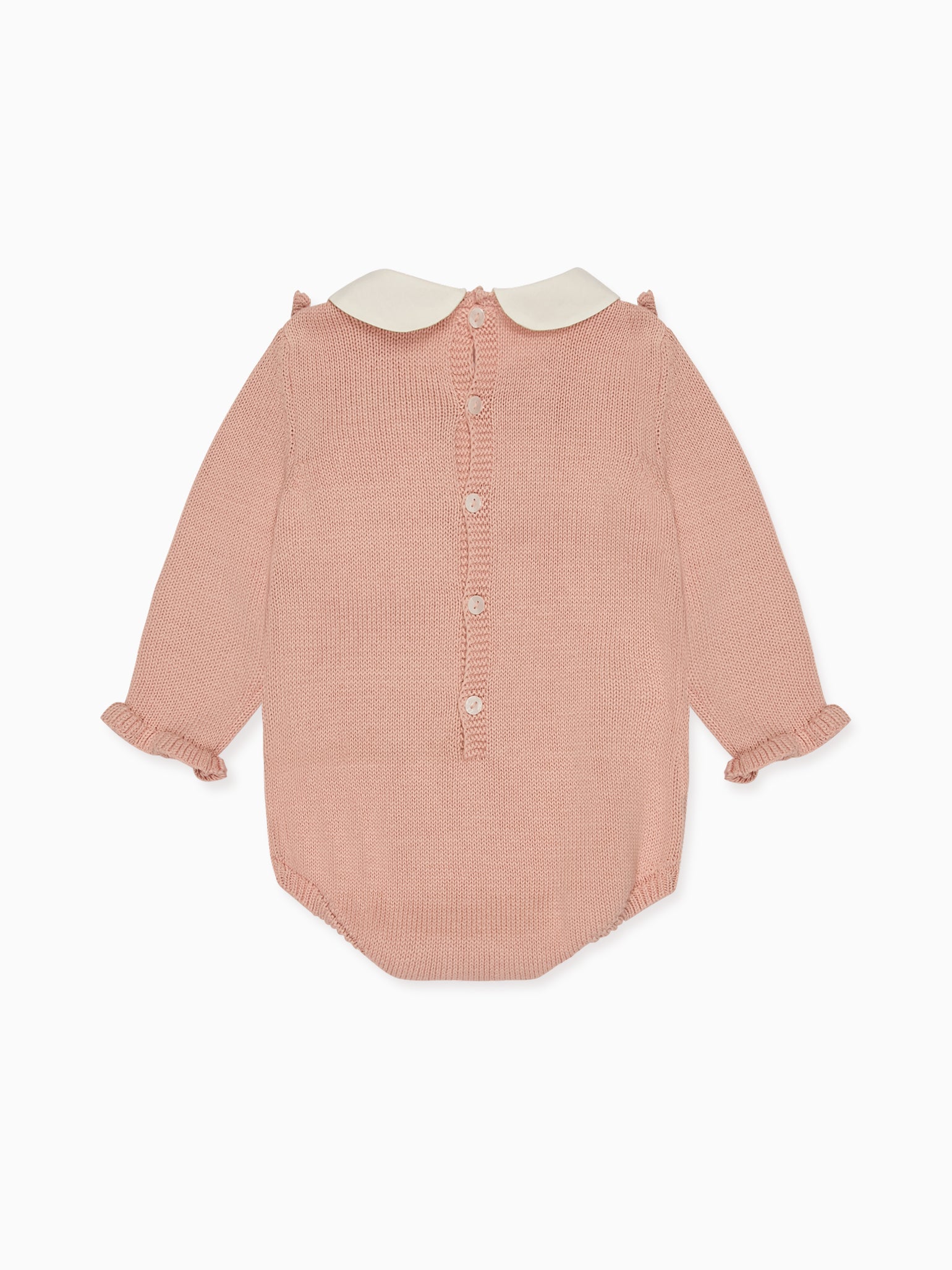 Dusty Pink Ginia Cotton Baby Girl Knitted Romper