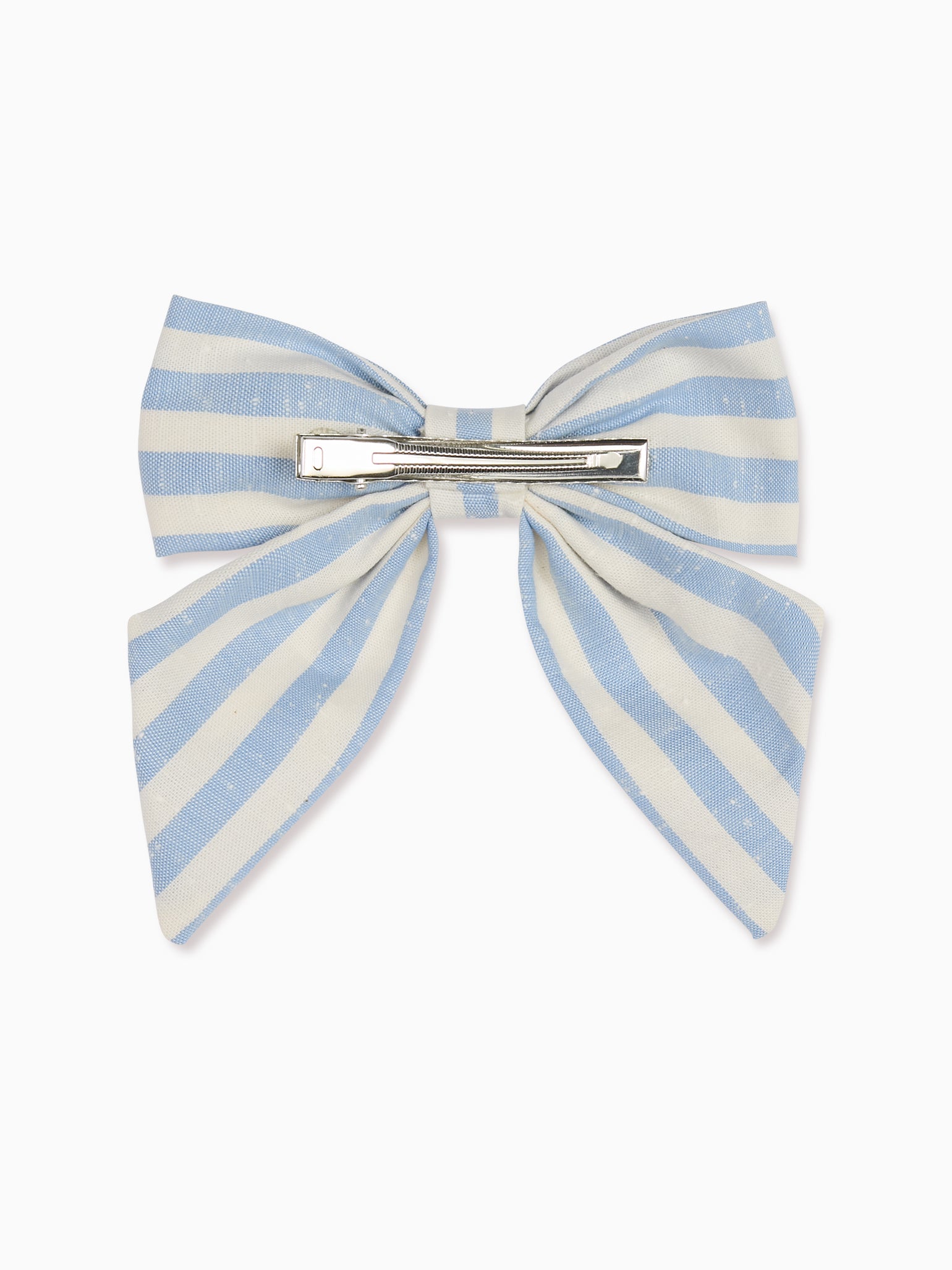 Blue Stripe Girl Large Bow Clip