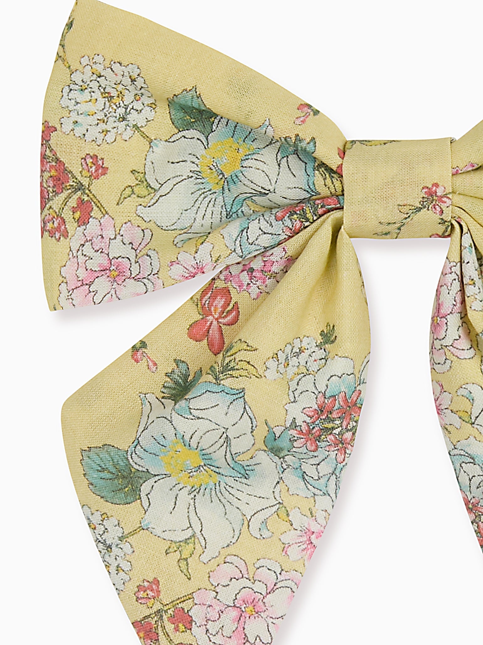 Yellow Floral Girl Large Bow Clip