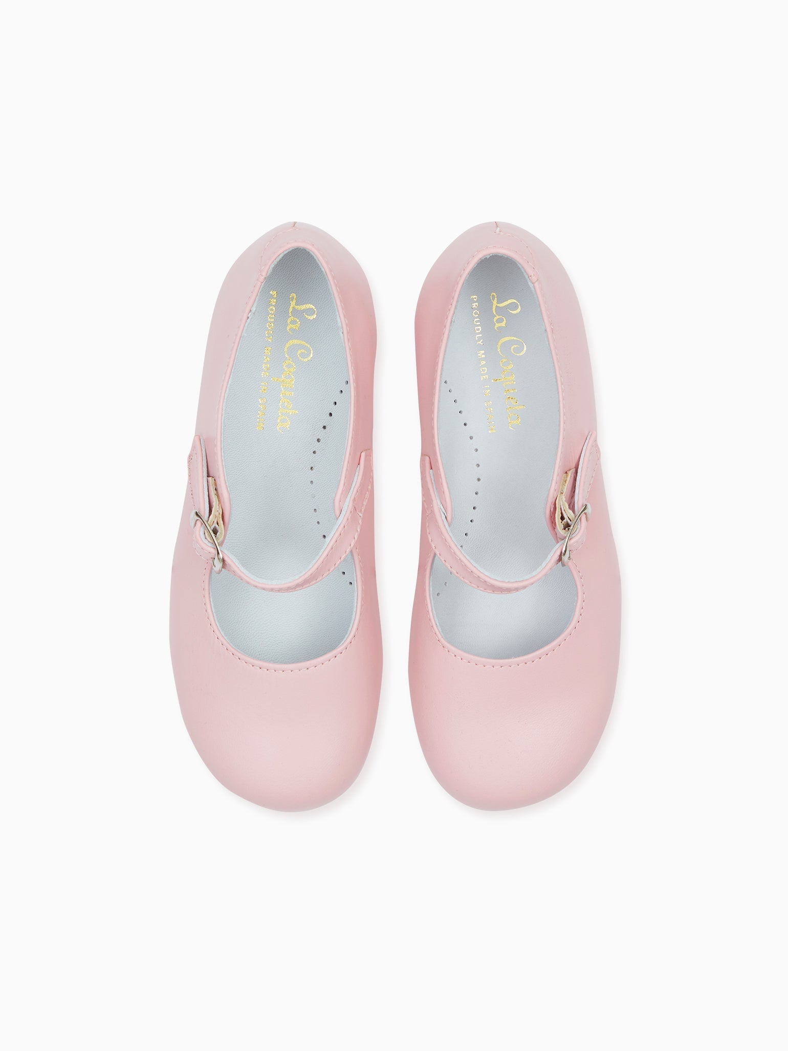 Light Pink Leather Girl Mary Jane Shoes La Coqueta Kids