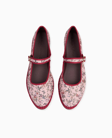 Flabelus x La Coqueta Girl Pink Floral Mary Jane Shoes