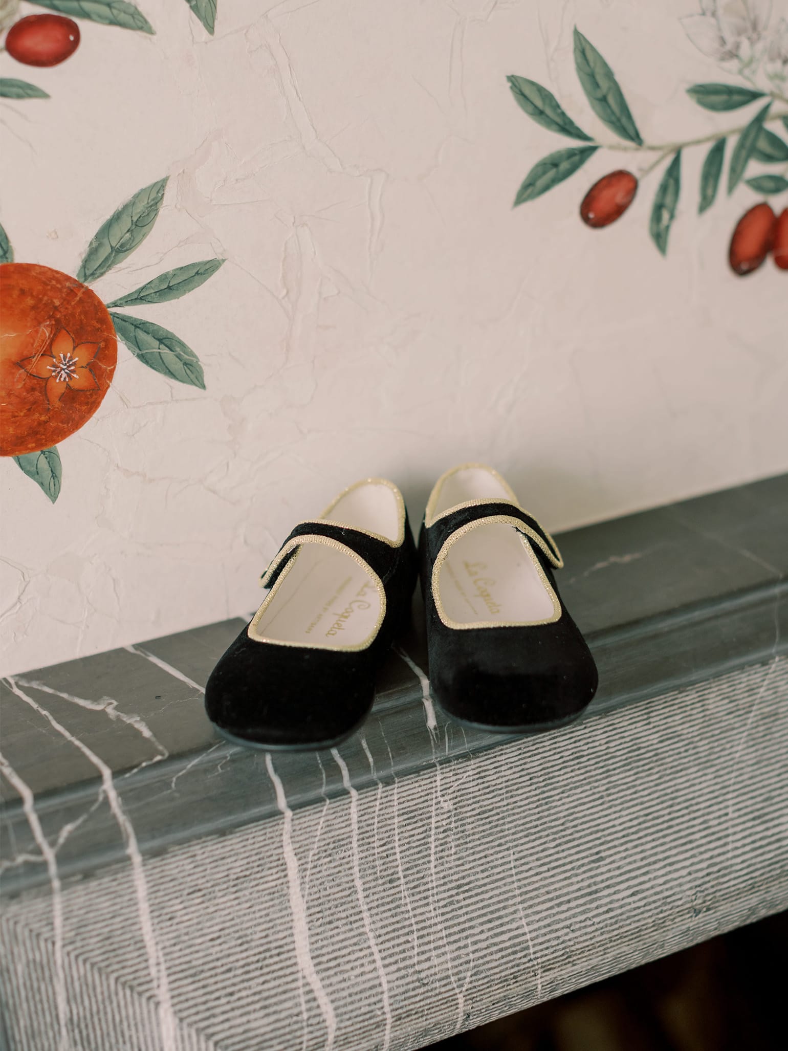 Black Velvet Girl Mary Jane Shoes
