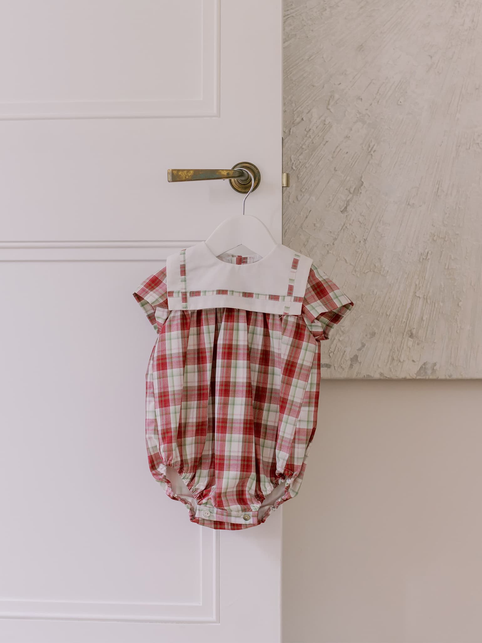 Red Check Gloria Baby Girl Romper