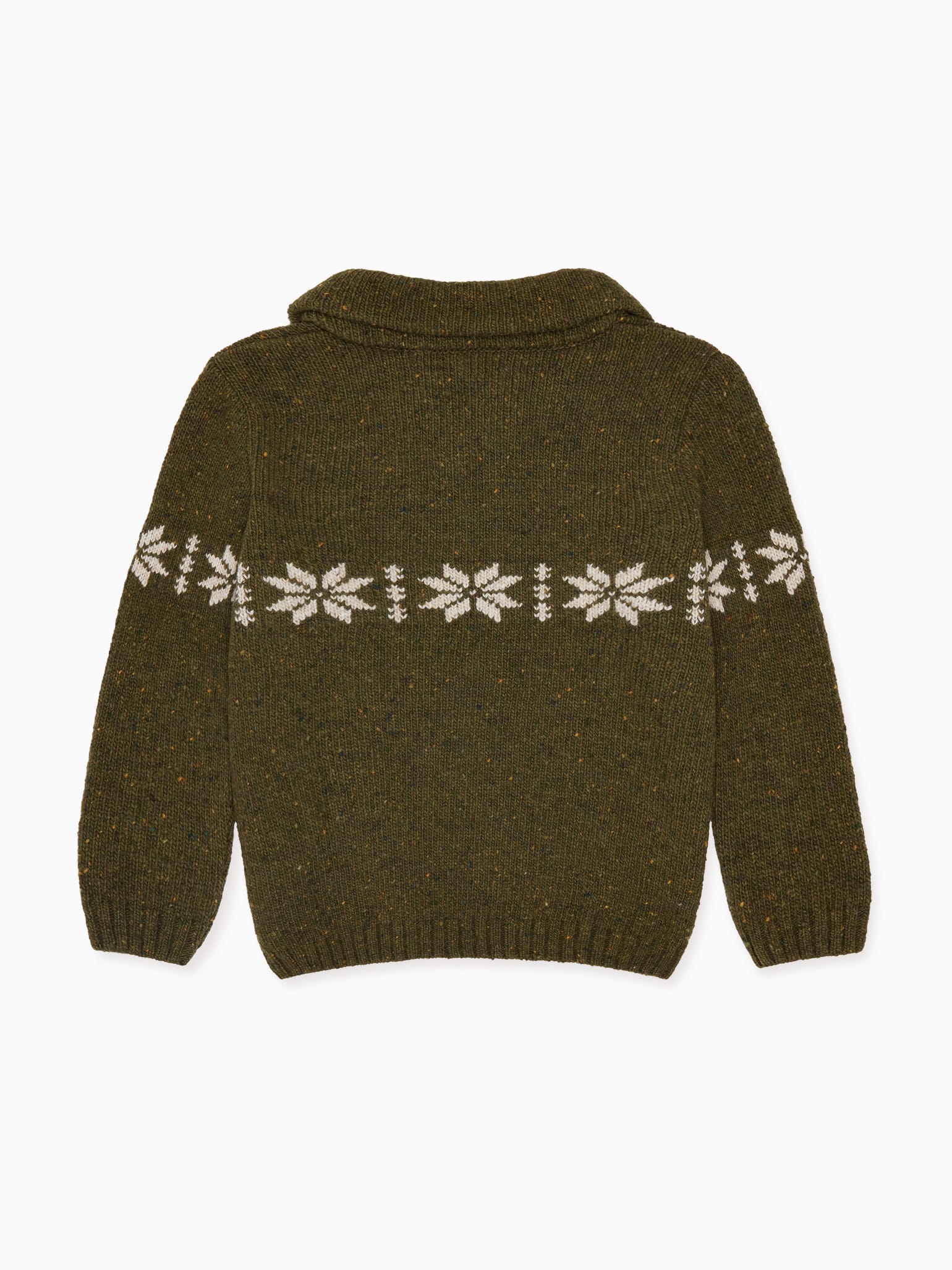 Dark Green Goyo Fair Isle Merino Kids Jumper