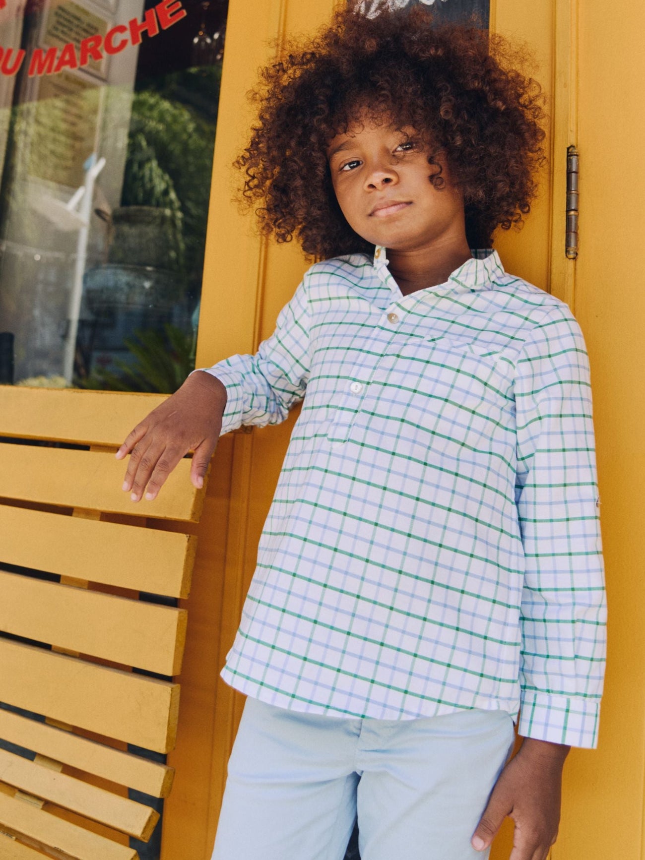 Green Check Mateo Long Sleeve Boy Shirt