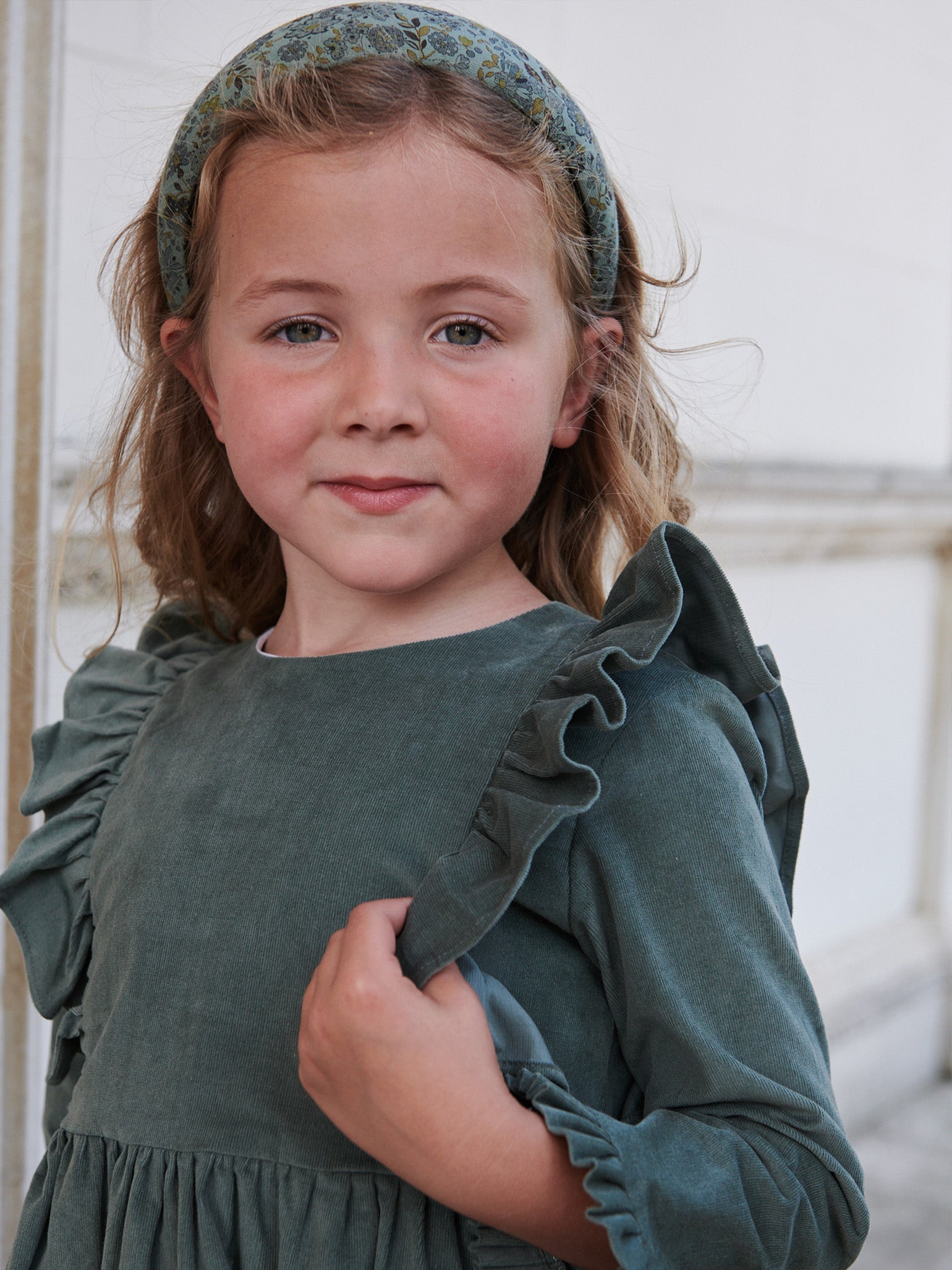 Green Floral Wide Girl Hairband