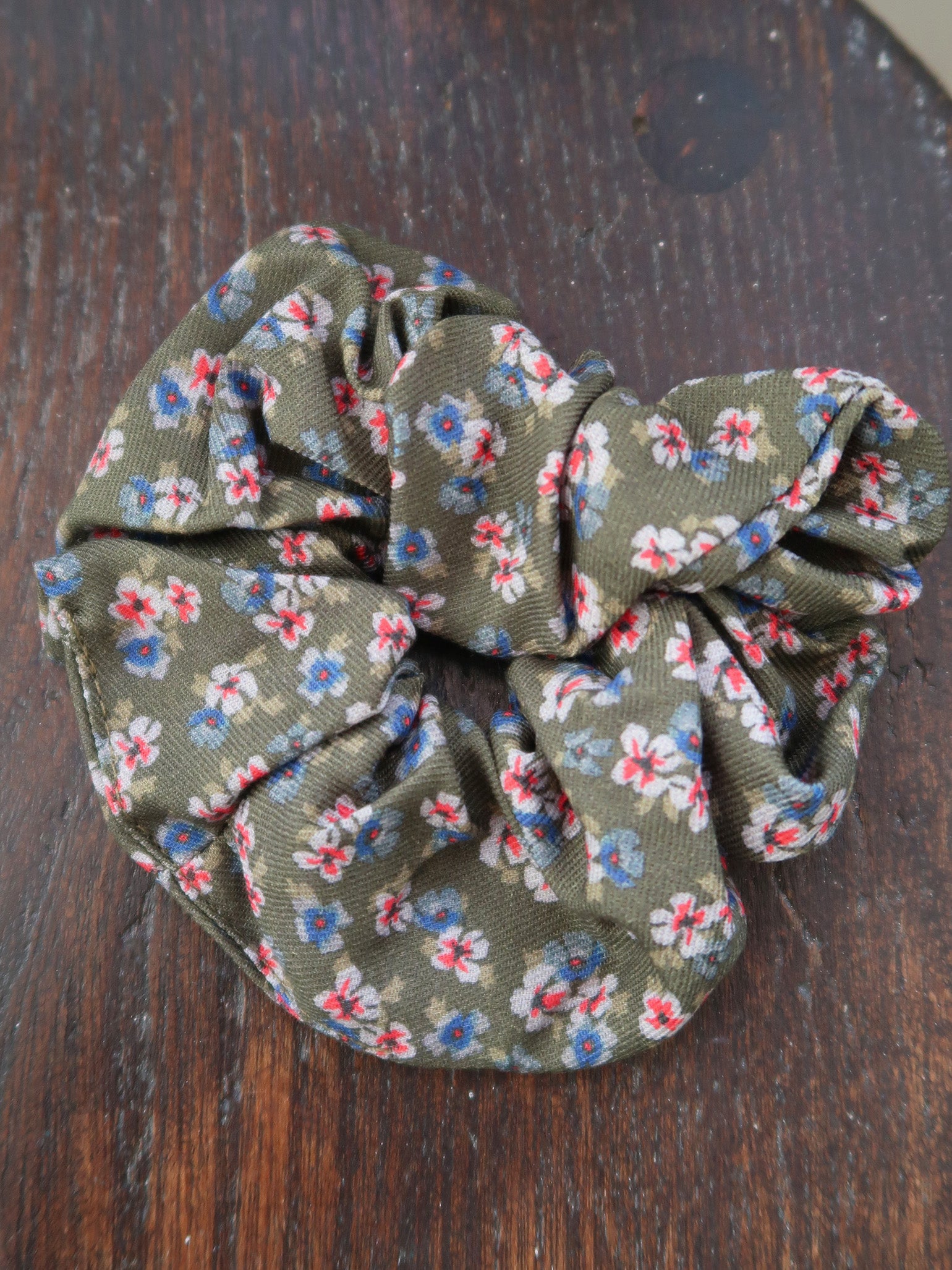 Green Floral Girl Scrunchie