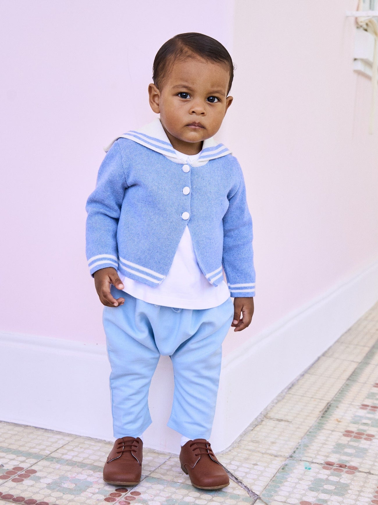 Blue Harper Cotton Baby Cardigan