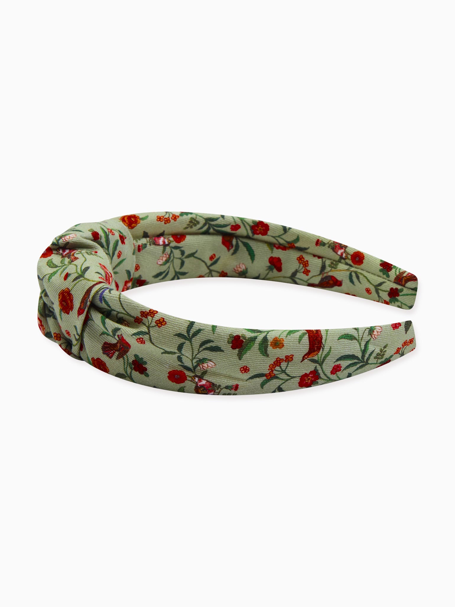 Sage Bird Floral Girl Top Knot Hairband